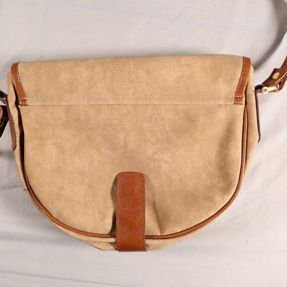 Pola Shpoulder Bag Purse Suede Leather Flap Snap 10" X 9" Brand New - Picture 8 of 8